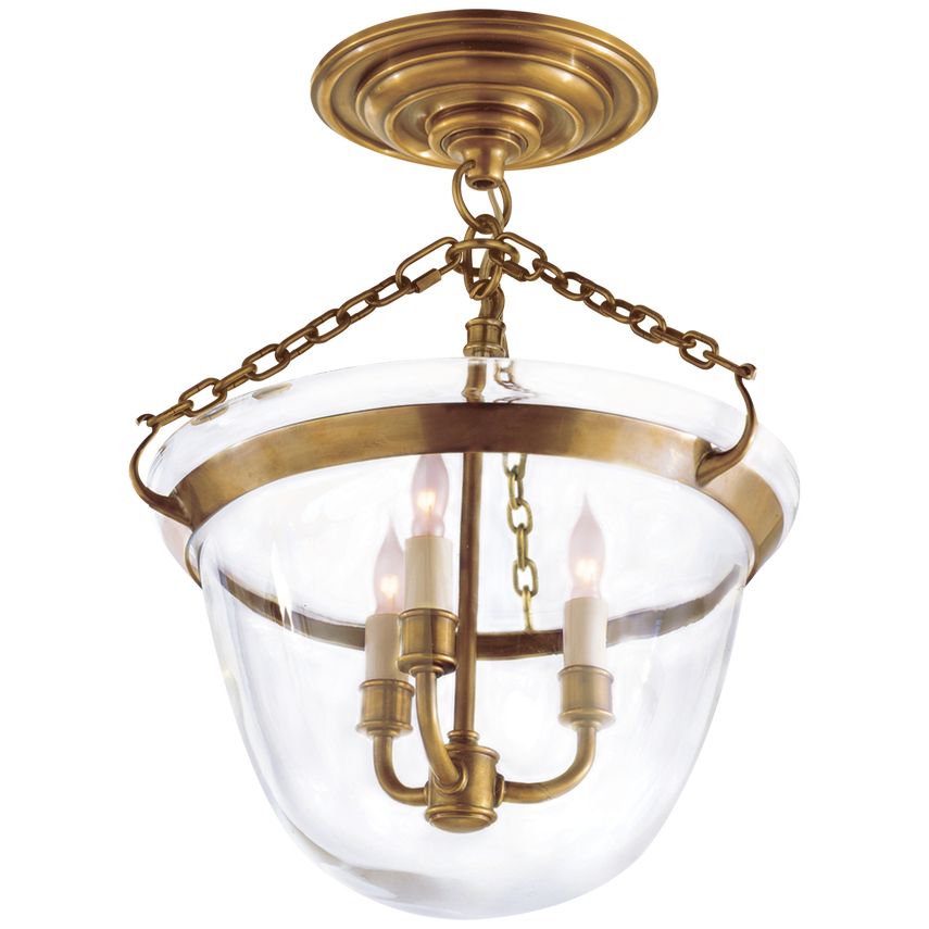 Country Semi-Flush Bell Jar Lantern | Visual Comfort