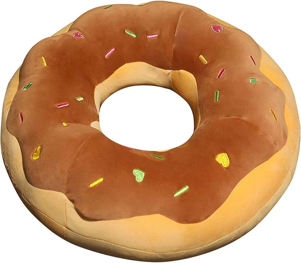 ChezMax Round Donut Pillow 16 Inch, Soft Decorative Chocolate Doughnut Shaped Seat Pad Cushion, C... | Amazon (US)