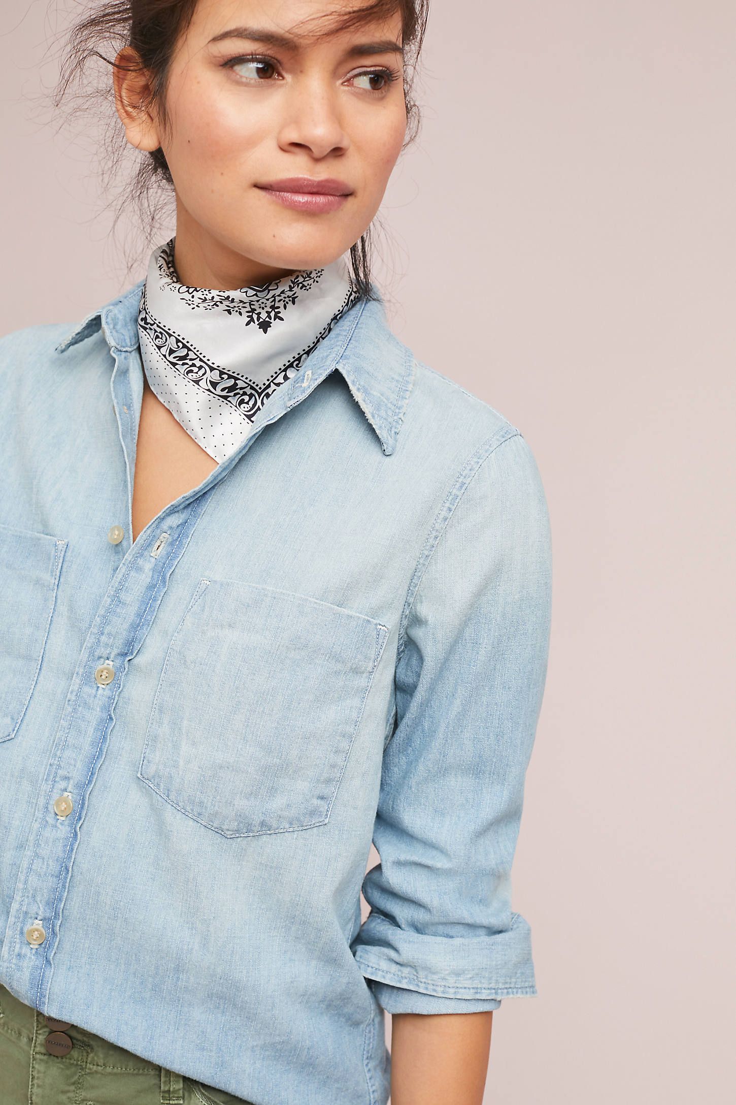 MOTHER Painted Chambray Buttondown | Anthropologie (US)