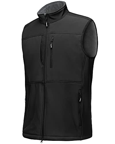 Outdoor Ventures Men's Softshell Vest Outerwear, Lightweight Windproof Fleece-Lined Sleeveless Jacket for Golf Running | Amazon (US)