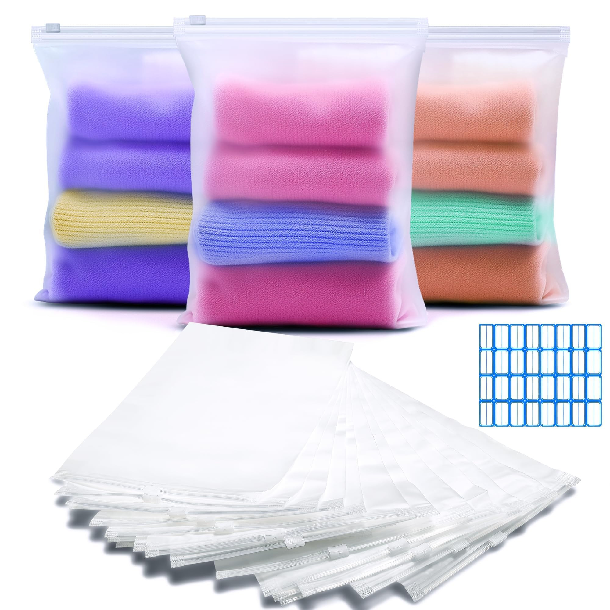 Reusable Zip Lock Bags, 30pcs 17x25cm Plastic Travel Bags Organiser No Holes Hospital Bag Organis... | Amazon (UK)