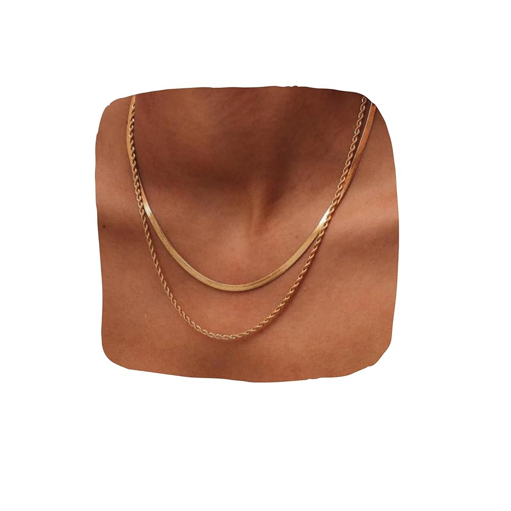 Hey Harper Gold Necklace For Women Trendy Necklace - 14K Golden PVD Coating Waterproof & Sweatpro... | Amazon (US)