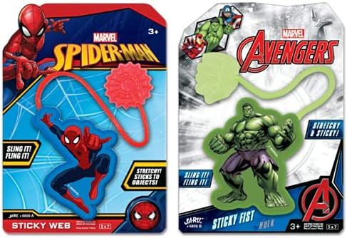 Marvel Spiderman & Hulk Sticky Hands Stretchy Snap Toys (2 Packs Assorted) Superheroes Stretchy H... | Amazon (US)