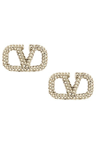 V Logo Signature Strass Earrings | FWRD 