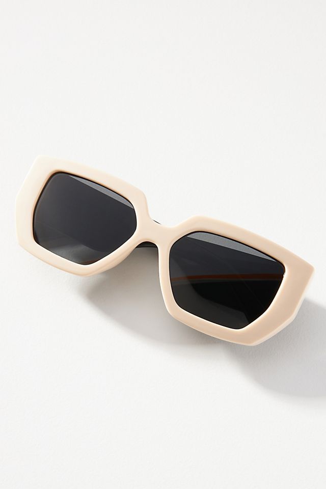 Two-Toned Geometric Square Sunglasses | Anthropologie (US)