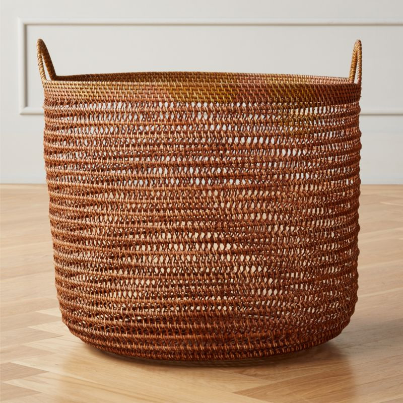 Quin Open Weave Rattan Basket + Reviews | CB2 | CB2