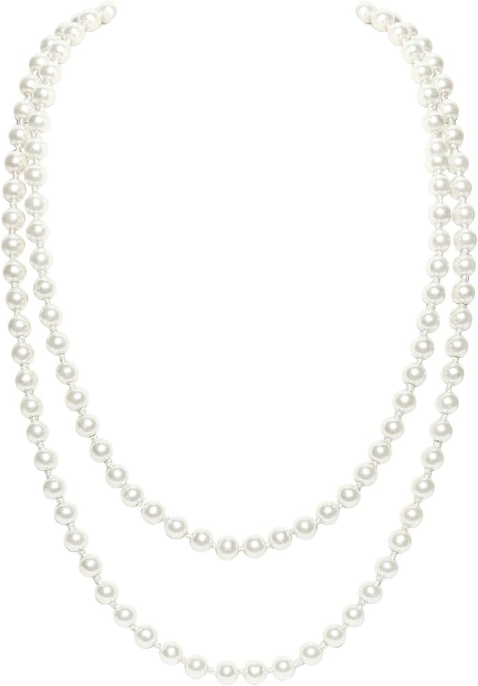 BABEYOND Long Pearl Necklace Faux Pearls Necklace Set Beaded Long Pearls Necklace 1920s Gatsby Co... | Amazon (US)