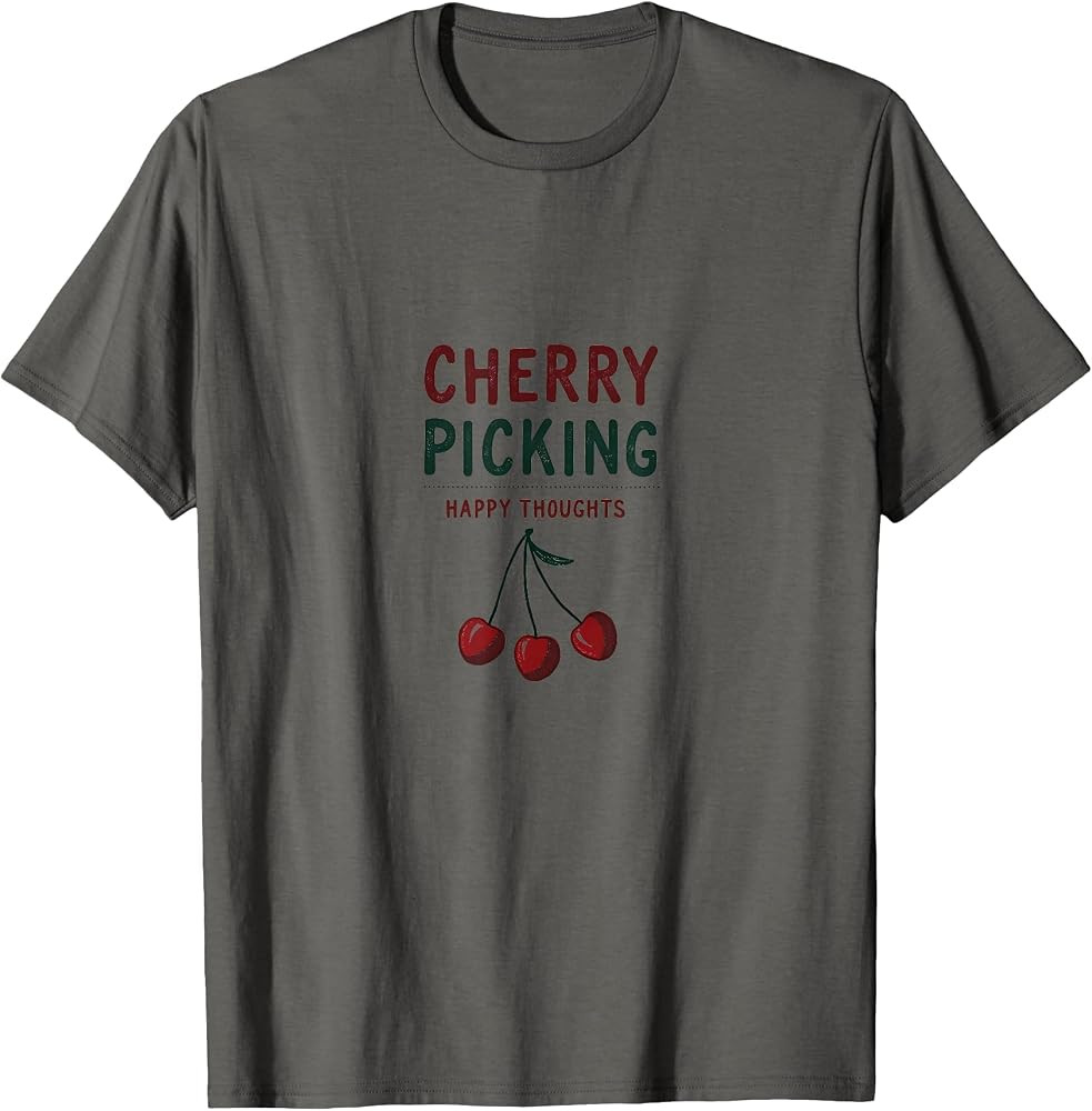 Cherry Picking Happy Thoughts Positivity Design T-Shirt | Amazon (US)