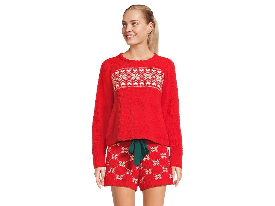 HONEYDEW Snow Angel Sweater Short Set Women's Pajama Sets Santa Fair Isle : XL, Chenille/Polyester | Zappos