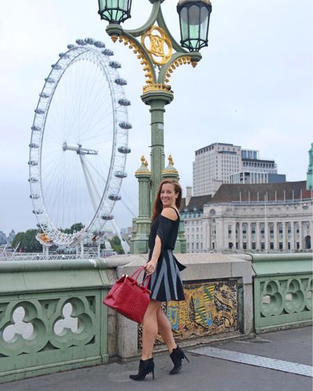 These black pointed toe Stiletto Ankle Boots are no longer in my closet and that makes me very sad. I’ve linked the actual skirt and bag and a few similar heels 