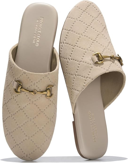 Project Cloud 100% Genuine Leather Slides for Women - Women Mules | Amazon (US)