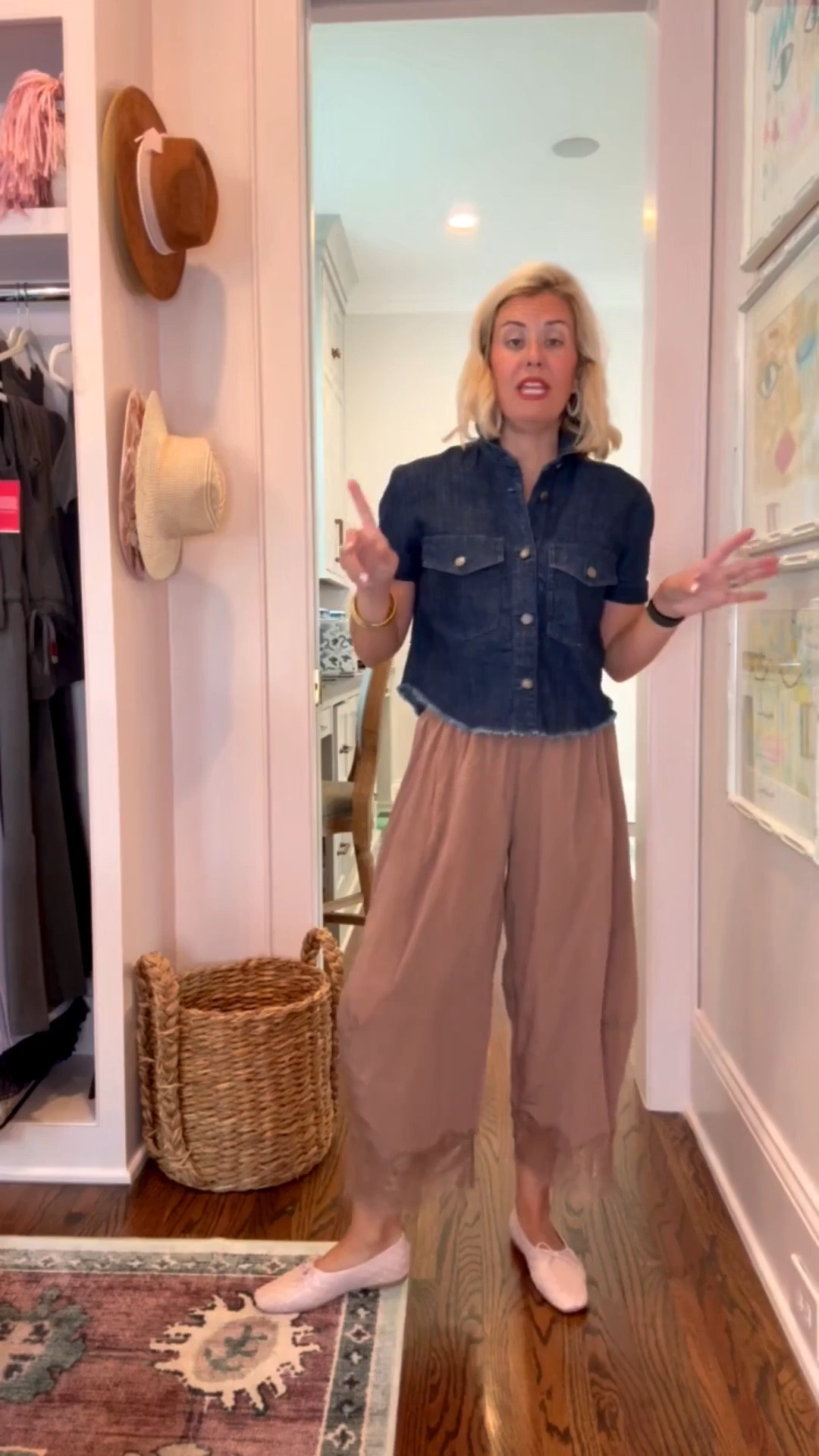 Yall have been loving this denim top! You can wear it open as a jacket too. How cute are these pants?!? 
Pants - xs
Denim Top - xs 
Flats - 7 (size 1 down)

Code:
Allie + Bess - Catherine20

#LTKdayinmylife #LTKootd #LTKmomlife