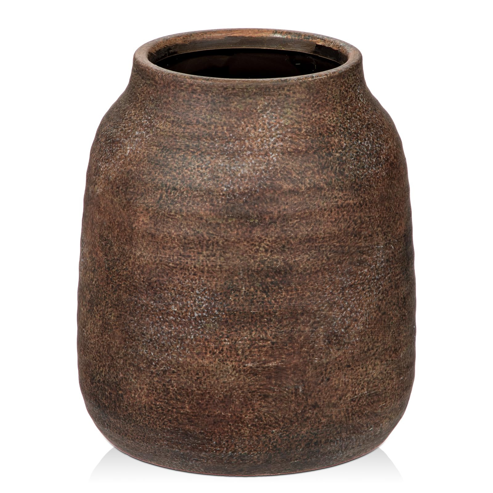 Briful 8.3in Rustic Ceramic Vase, Brown Vintage Flowers Vase, Extra-Large Rustic Farmhouse Vase, ... | Amazon (US)