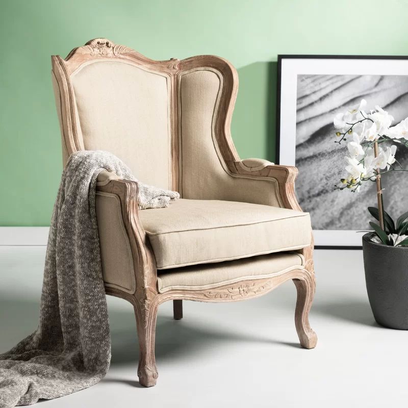 Sabine 28.5'' Wide Linen Wingback Chair | Wayfair Professional