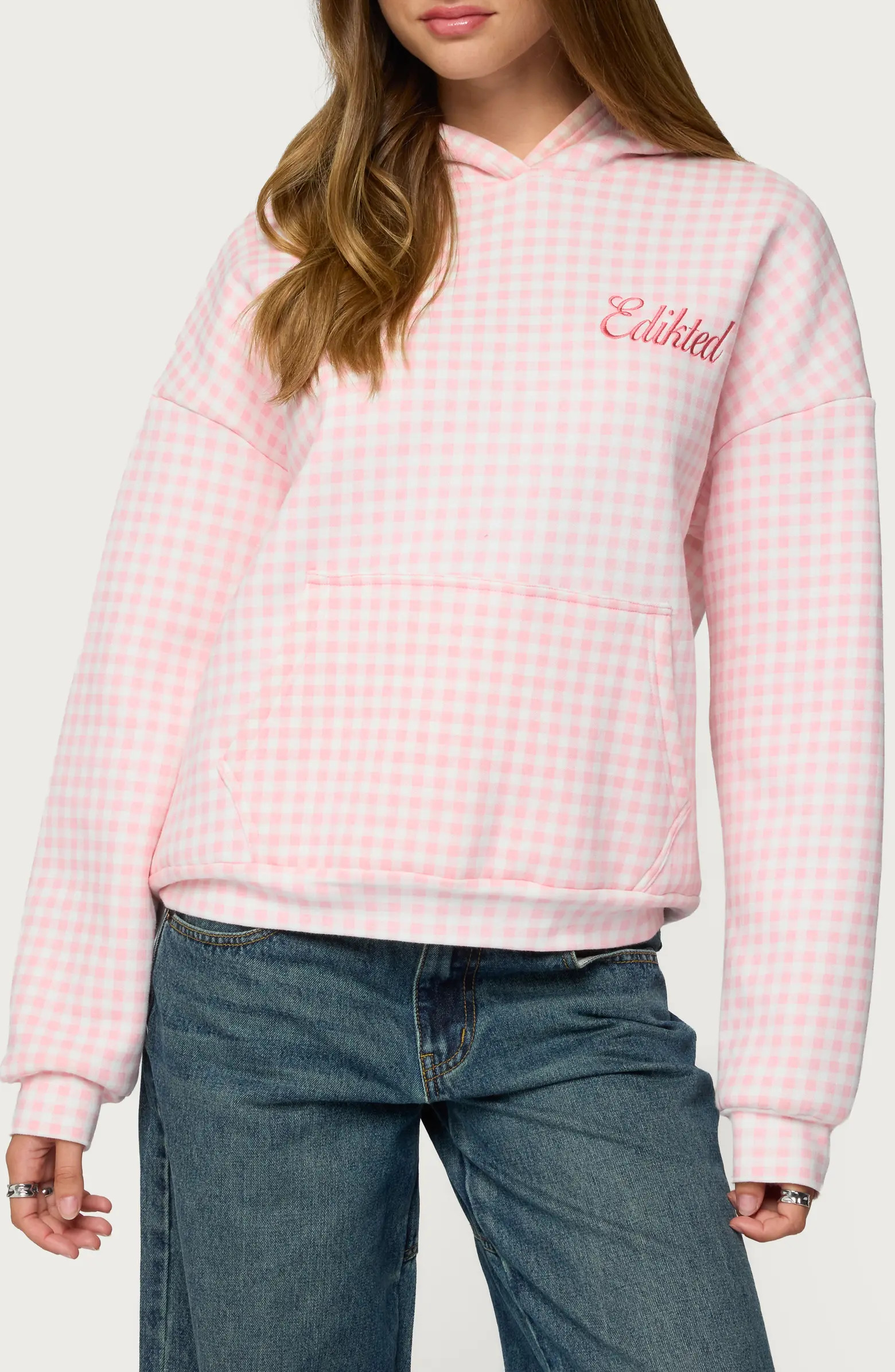 Gingham Oversize Hoodie | Nordstrom