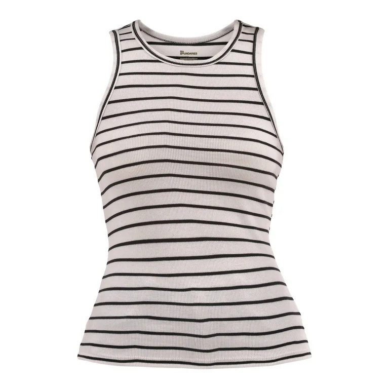 No Boundaries Ribbed High Neck Tank Top, Women's | Walmart (US)