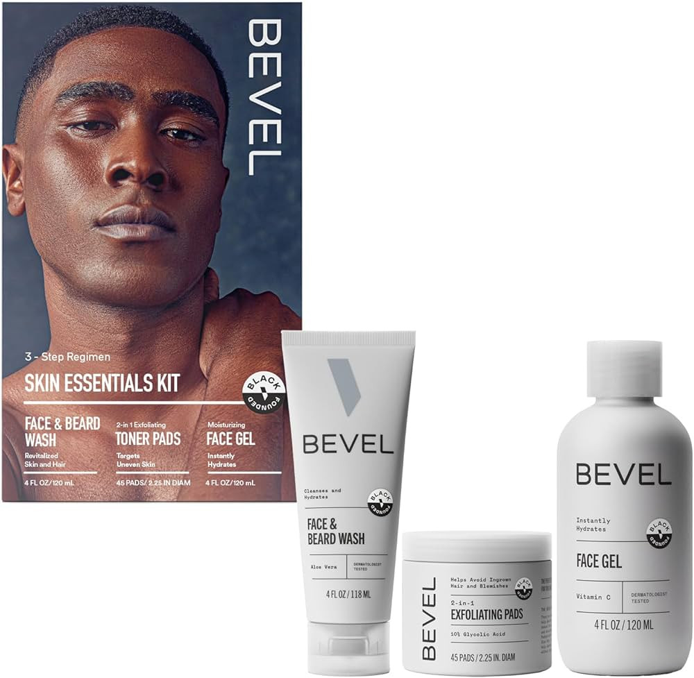 Bevel Facial Skin Care Set for Men - Mens Skincare Kit Routine Includes Face Wash with Aloe Vera,... | Amazon (US)