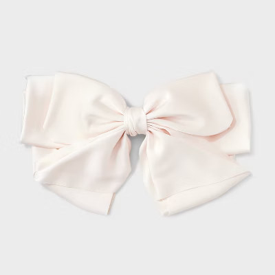 Satin Bow Hair Barrette - A New Day™ Cream | Target