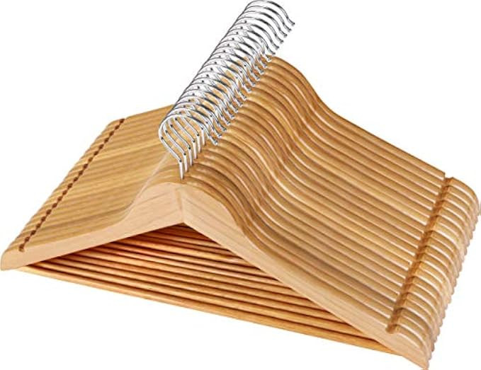 Utopia Home Premium Wooden Hangers - (Pack of 20) - Suit Hangers - Natural Finish | Amazon (US)
