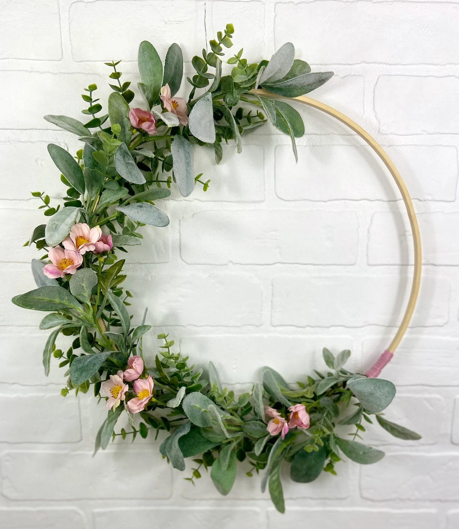 Modern Farmhouse Pink Wreathsimple Lambs Ear Wooden | Etsy | Etsy (US)