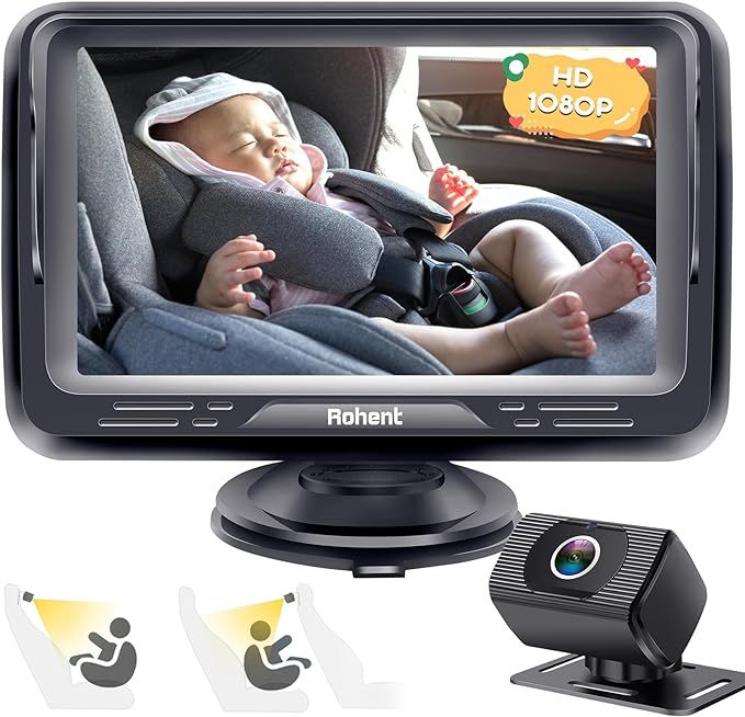 Baby Car Camera Ease Installation: Eye Protection Clear Night Vision 360° Rotation Rear Facing B... | Amazon (US)