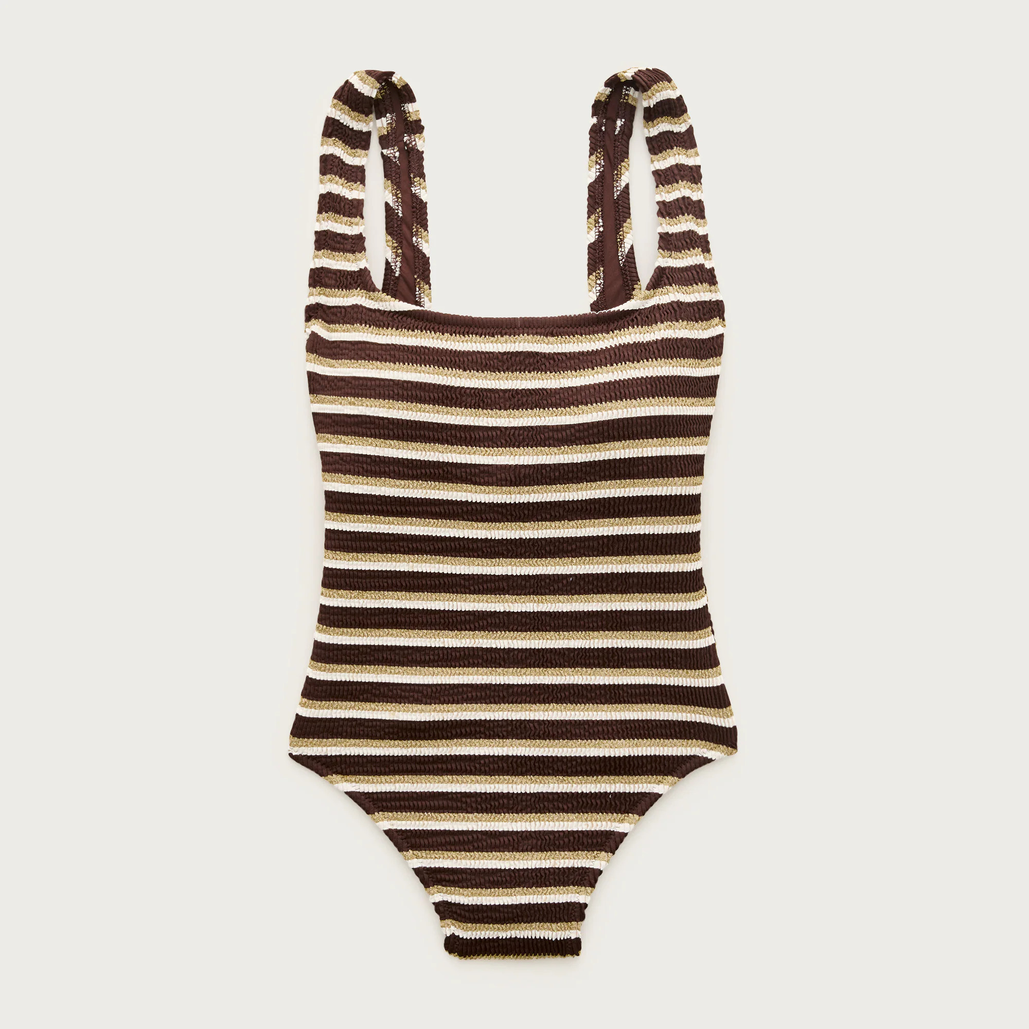 Claudia scrunchie one-piece in metallic stripe | J. Crew US