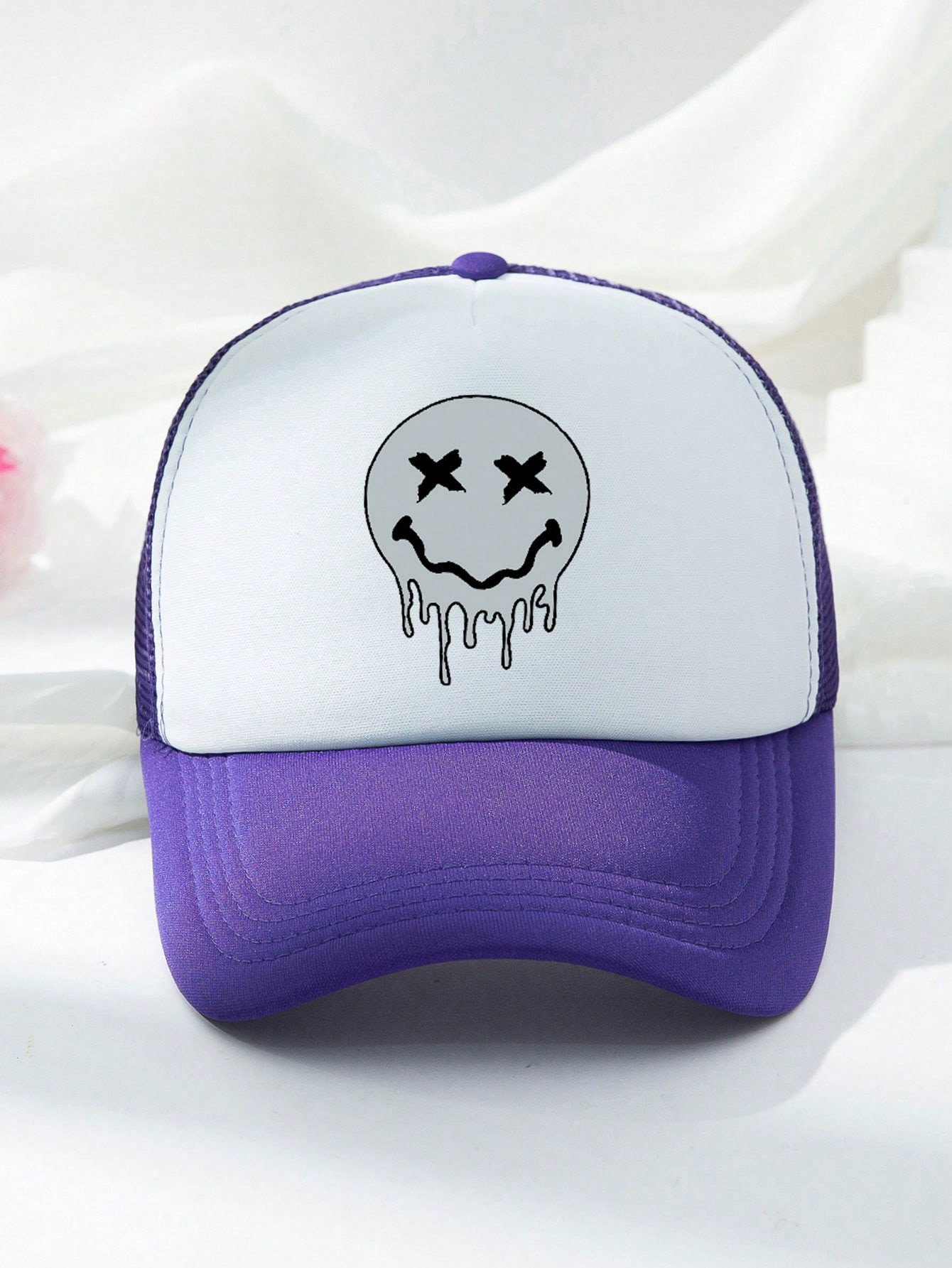 1pc Men's Cartoon Expression Printed Baseball Cap With Mesh Back | SHEIN
