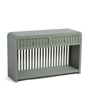 50.75x17x33 Two Drawer Wood Console Table | TJ Maxx
