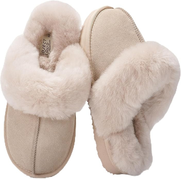 Project Cloud Genuine Leather Slippers for Women Footwear with Genuine Fur Lining Womens Clogs & ... | Amazon (US)