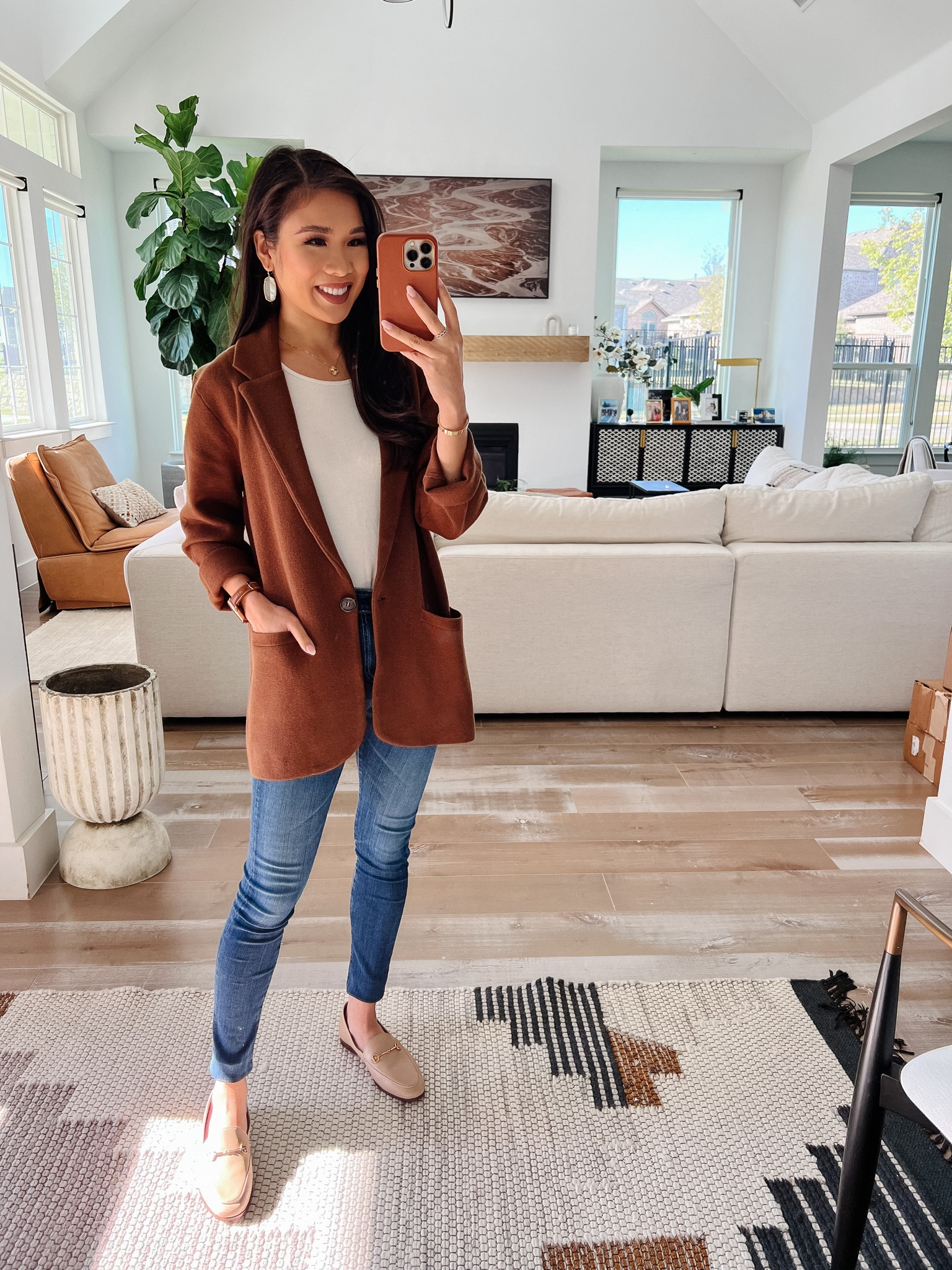 Fall fashion with a sweater blazer on sale for 30% off! Wearing size XXS and it runs big. Size down one or two sizes if you can. Love this for business casual workwear or even smart casual. 

#LTKSeasonal #LTKworkwear #LTKsalealert