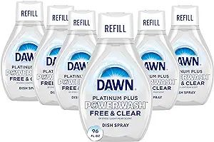 Dawn Free & Clear Powerwash Dish Spray, Dish Soap, Pear Scent Refill, 16 Fl Oz (Pack of 6) | Amazon (US)
