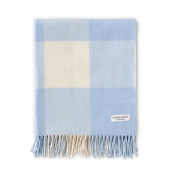 Grande Check Throw in Soft Blue | Caitlin Wilson Design