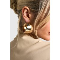 Womens Oversized Chunky Hoop Earrings - Gold - One Size | boohoo (US & Canada)