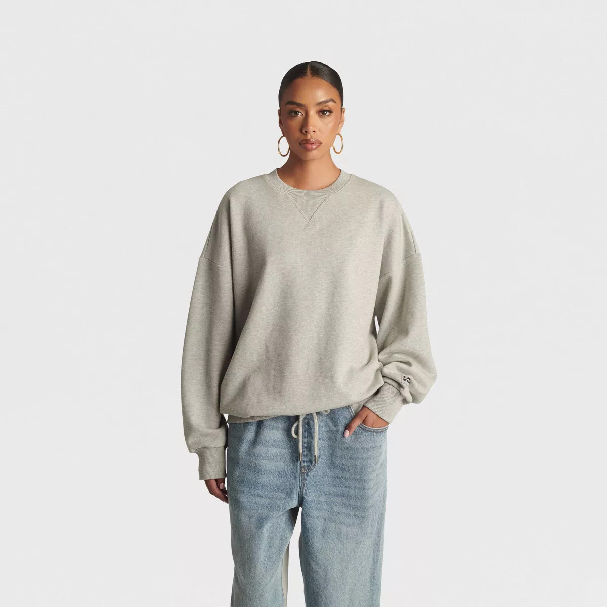 KBB by KAHLANA Women's 'The Vintage Crew Sweatshirt' - Heather Gray L | Target