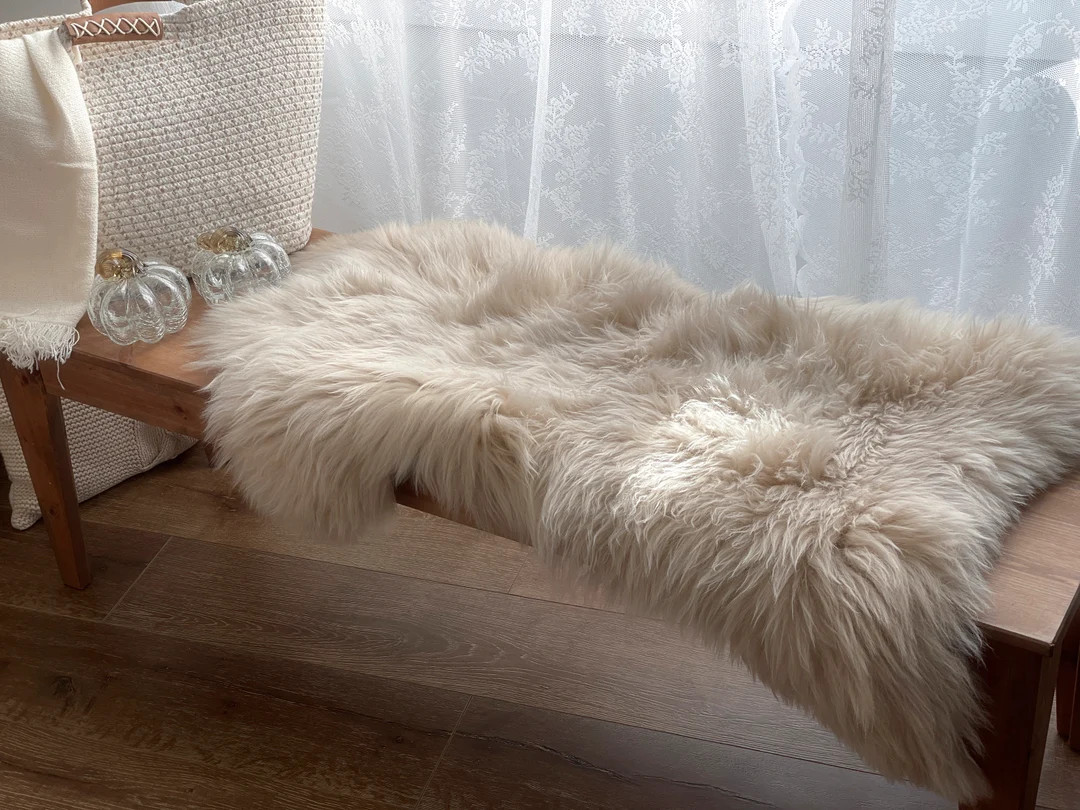 Follkee Sheepskin, Champagne Beige Taupe Icelandic Australian Sheepskin, Sheepskin Rug Throw, Nat... | Etsy (US)
