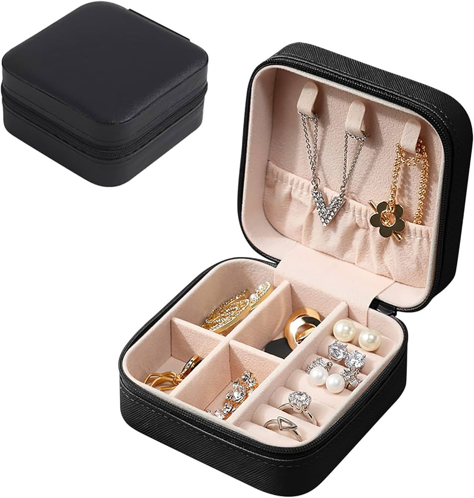 Eucomir Jewellery Box for Women, Mini Portable Jewelry Box Organiser,PU Leather Jewlerrying Displ... | Amazon (UK)