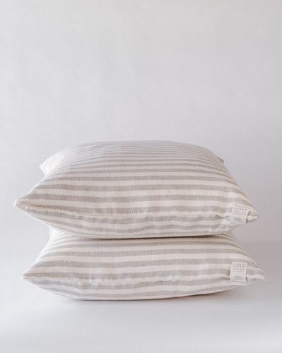 Linen Pillow Cover, Natural Stripe | Mitch Allen Interiors