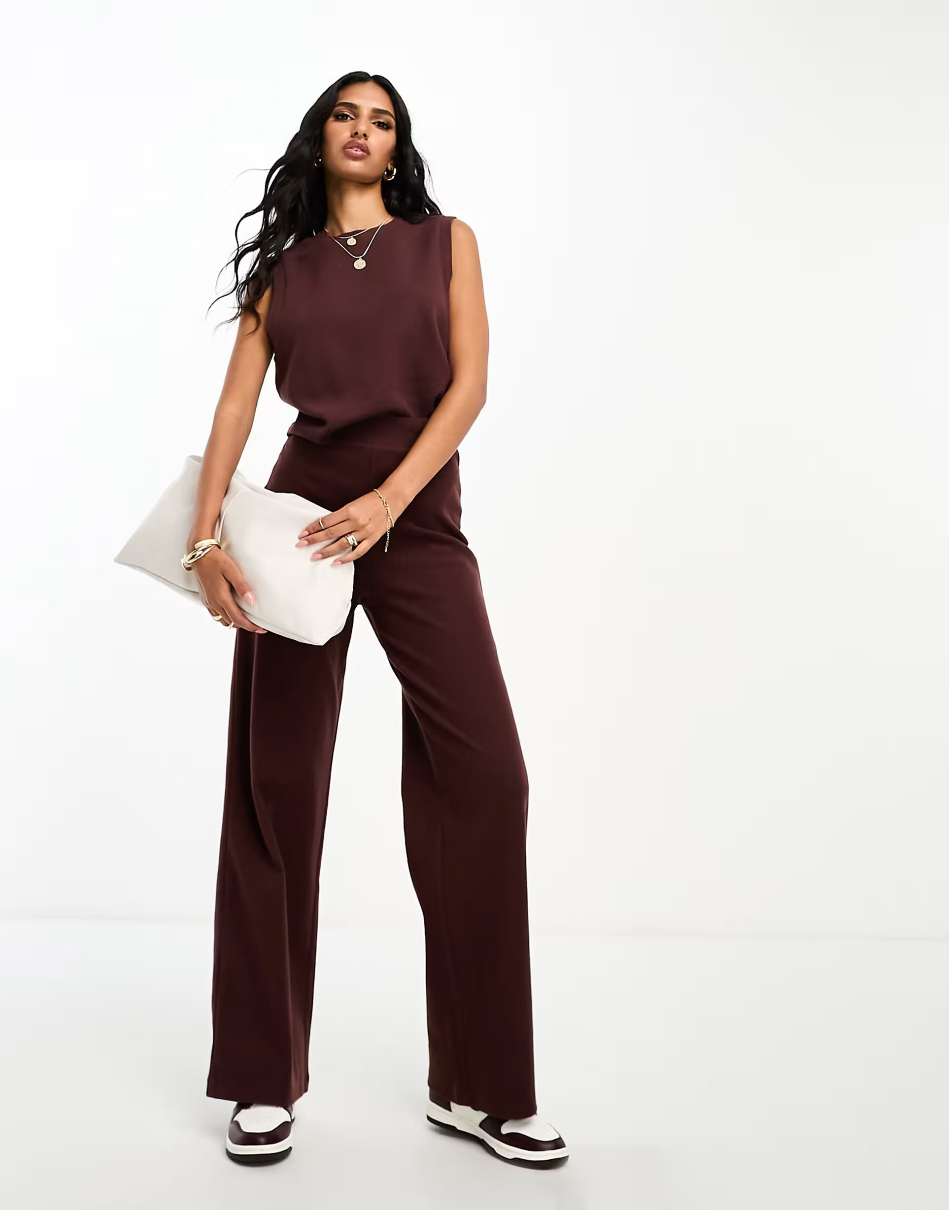 ASOS DESIGN super soft co-ord wide leg jogger in chocolate | ASOS (Global)