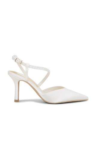 Dolce Vita Karma Heel in True White Satin from Revolve.com | Revolve Clothing (Global)