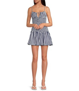 Ellie Stripe Smocked Drop Waist Bubble Hem Dress | Dillard's