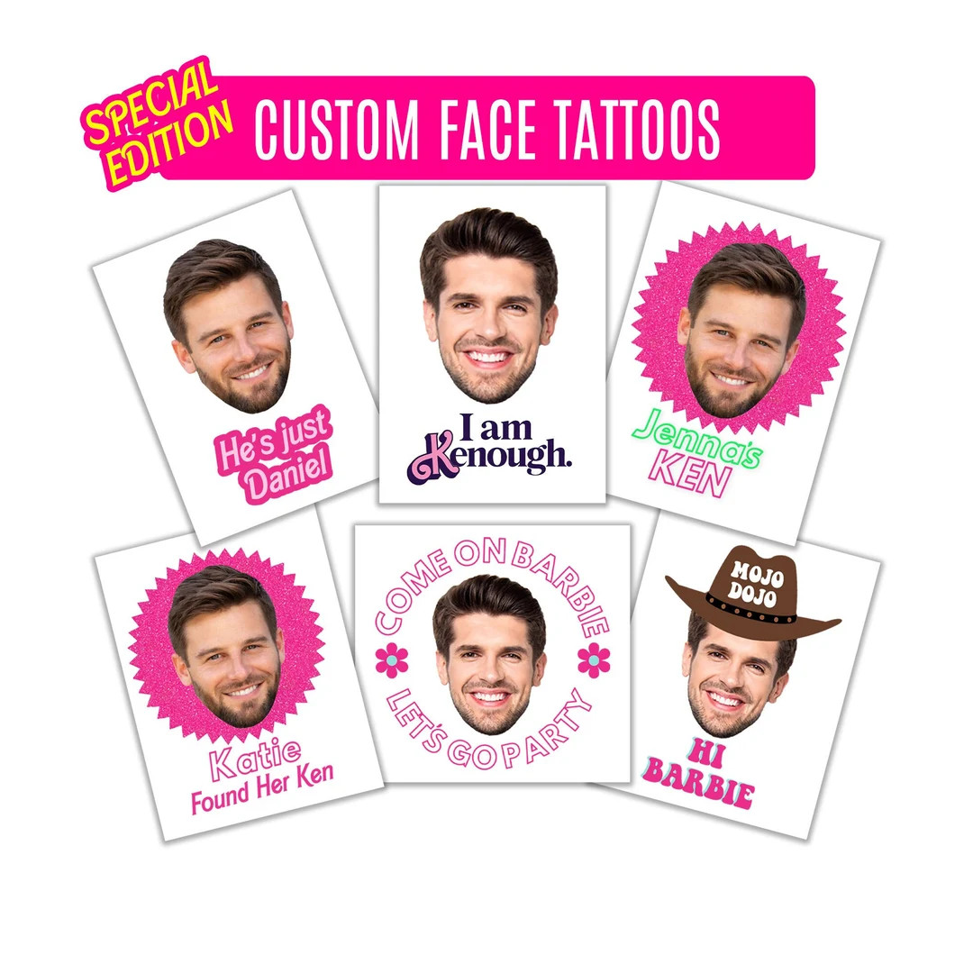 Custom Face Temporary Groom Barbie Kenough Tattoo Bachelorette - Etsy | Etsy (US)