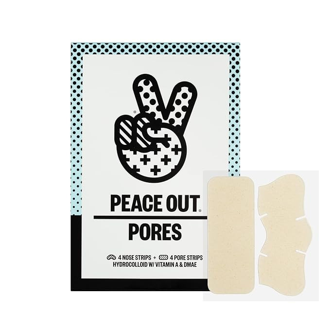 Peace Out Skincare Pores. Hydrocolloid Pore-Refining Nose and Face Strips with Vitamin A to Shrin... | Amazon (US)