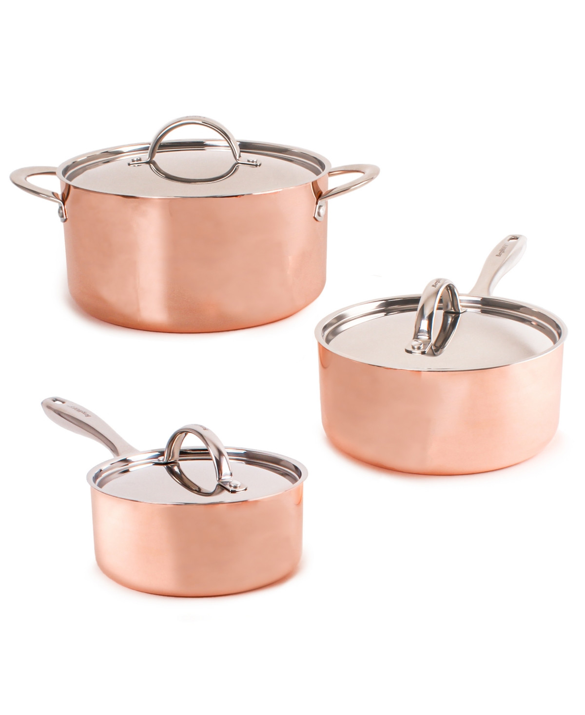 BergHOFF Vintage-Like Tri-Ply Polished Copper 6 Piece Cookware Set - Copper, Silver | Macy's