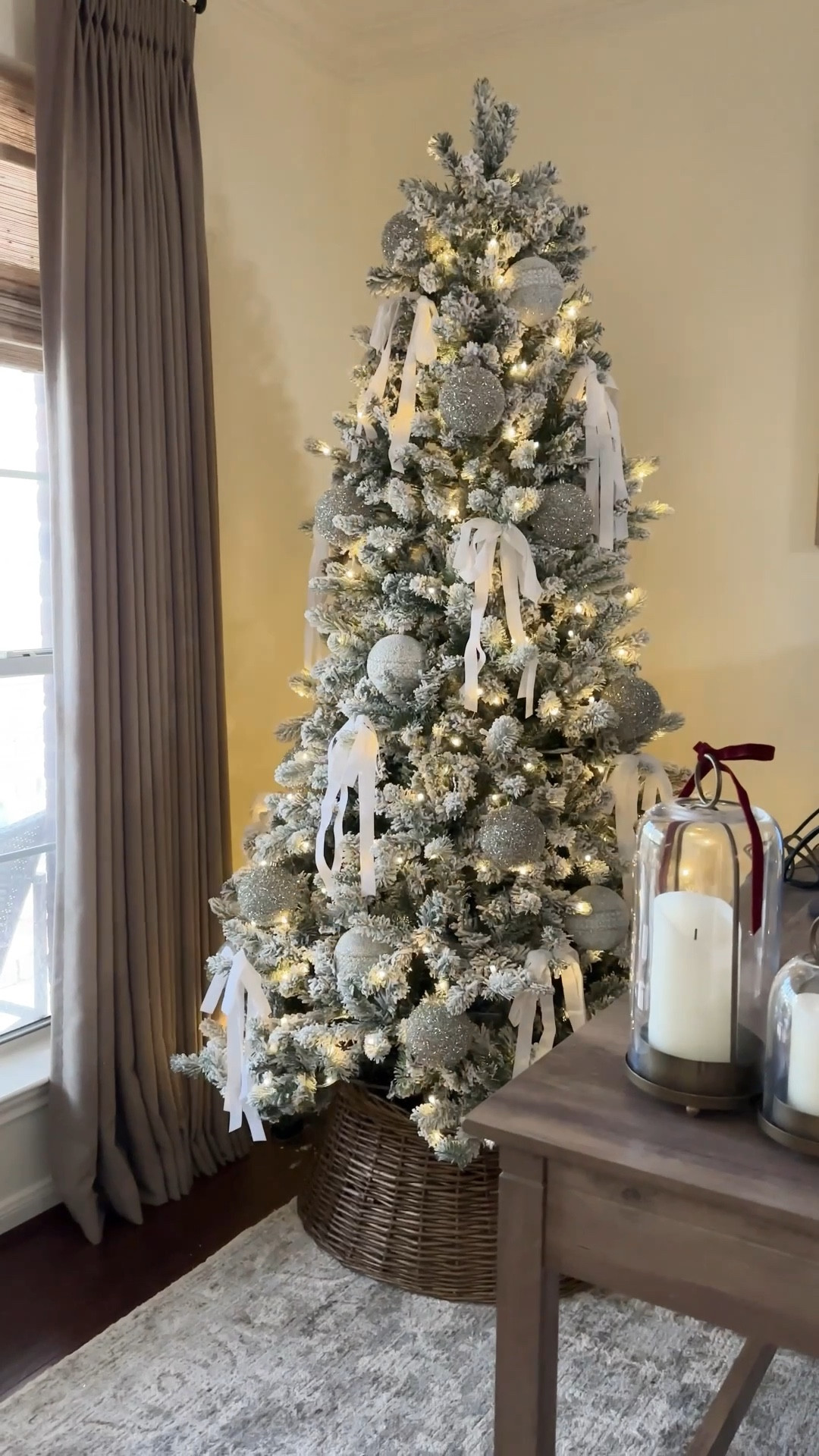 This King of Christmas King Flock Tree is so beautiful! I love how full it is and the many different light functions! 

#LTKSeasonal #LTKHoliday