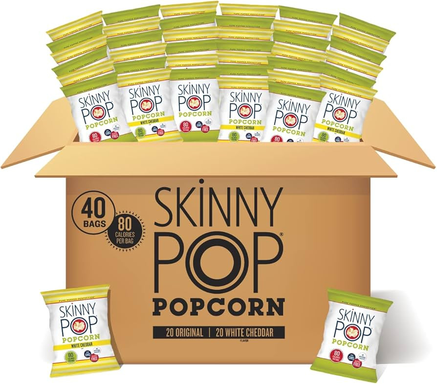 SkinnyPop Popcorn, Gluten Free, Non-GMO, Healthy Snacks, Skinny Pop Variety Pack (Original & Dair... | Amazon (US)