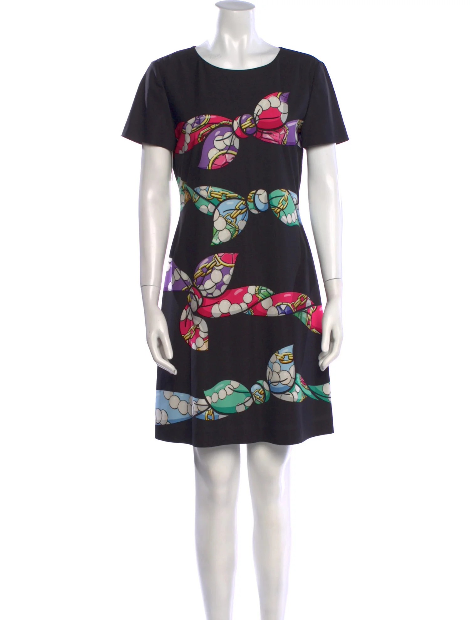 Boutique Moschino Floral Print Mini Dress - Black Dresses, Clothing - WBMOS24939 | The RealReal | The RealReal