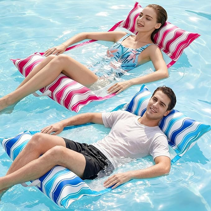 Jasonwell Inflatable Pool Hammock Float - 2 Pack Water Hammock Pool Floaties Multi-Purpose (Saddl... | Amazon (US)
