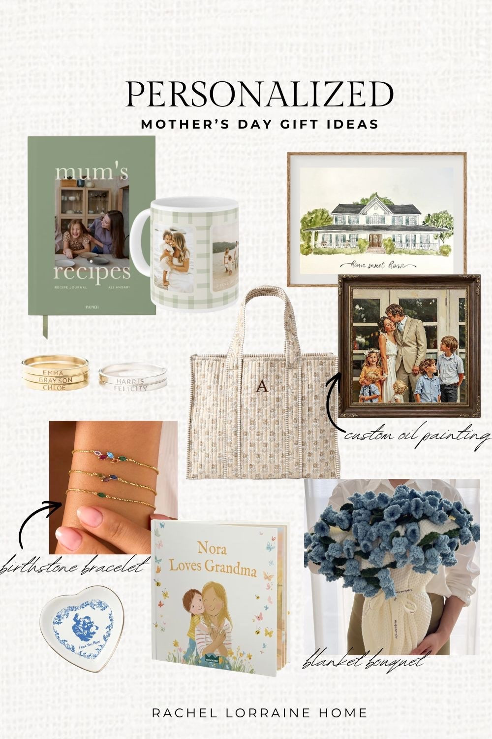 Personalized Mother’s Day gift ideas or birthday gift ideas she’ll treasure forever 🤍

If you’re looking for something meaningful this year, these personalized gifts are such a beautiful way to celebrate mom. From birthstone jewelry and custom artwork to monogrammed pieces, photo decor, and keepsake books—these are the kinds of gifts that truly feel special.

Perfect for moms, grandmothers, and meaningful mother figured. 

don’t wait too long if you need it in time for Mother’s Day!

Items I couldn’t link: the recipe book is from Papier & the blanket bouquet is from Bloomie Blankets. 

#LTKMothersDay #LTKKids #LTKmomlife