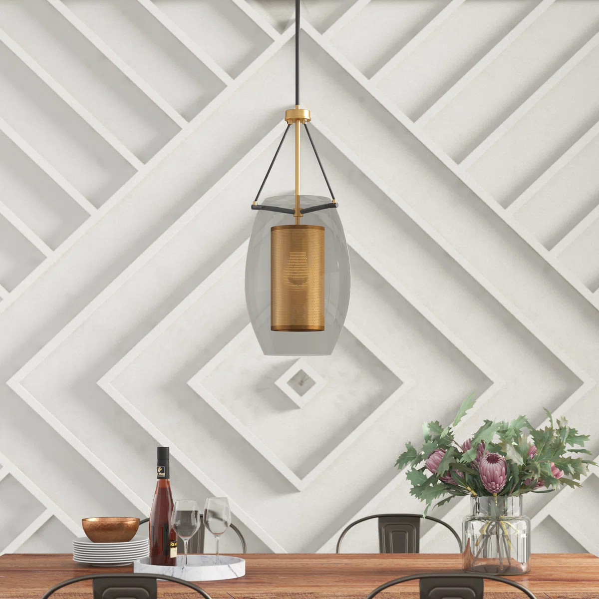 1 - Light Single Oval Pendant in Warm Brass/Bronze | Wayfair North America