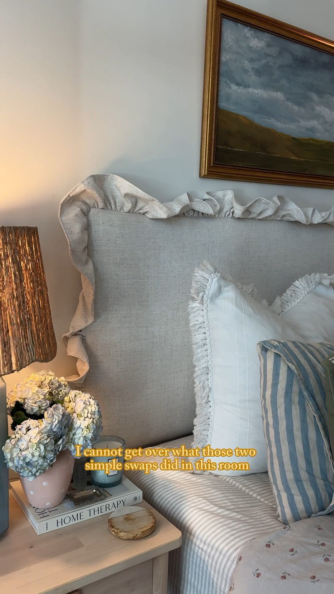 New headboard and frame tv ✨

#LTKHome #LTKvlog